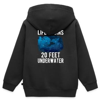 Divers Recreational divers Underwater diving diving device - Kids Premium Organic Zip-up Hoodie - black - Back - AI Model Kid Male (0cm)
