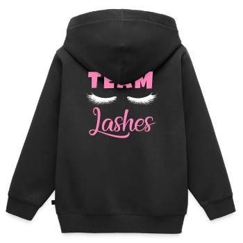 Team Lashes Baby Announcement Pregnancy Gender Rev - Kinder Premium Organic Zip Hoodie - Schwarz - Hinten - AI Model Kid Male (0cm)