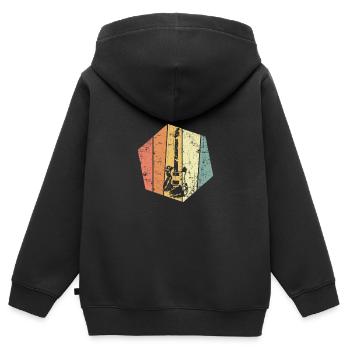 E-Gitarre - Kinder Premium Organic Zip Hoodie - Schwarz - Hinten - AI Model Kid Male (0cm)