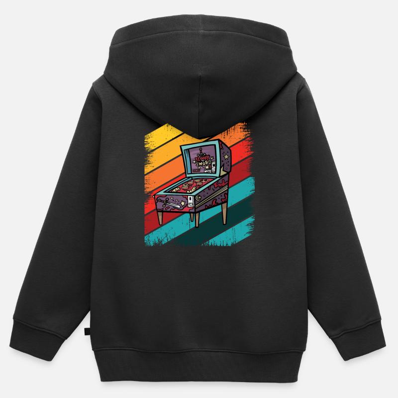 Flipper Automat - Sweat Premium à capuche zippé enfant bio - noir