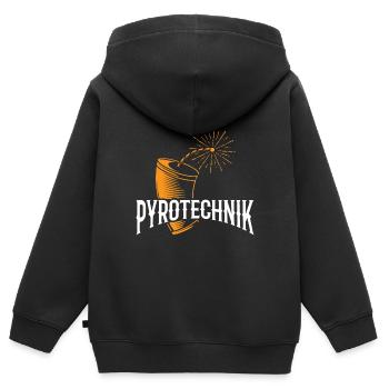 PYROTECHNIK Feuerwerk Feuerwerker Pyro Techniker - Kinder Premium Organic Zip Hoodie - Schwarz - Hinten - AI Model Kid Male (0cm)