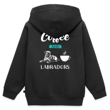 Labrador - Sweat Premium à capuche zippé enfant bio - noir - Dos - AI Model Kid Male (0cm)
