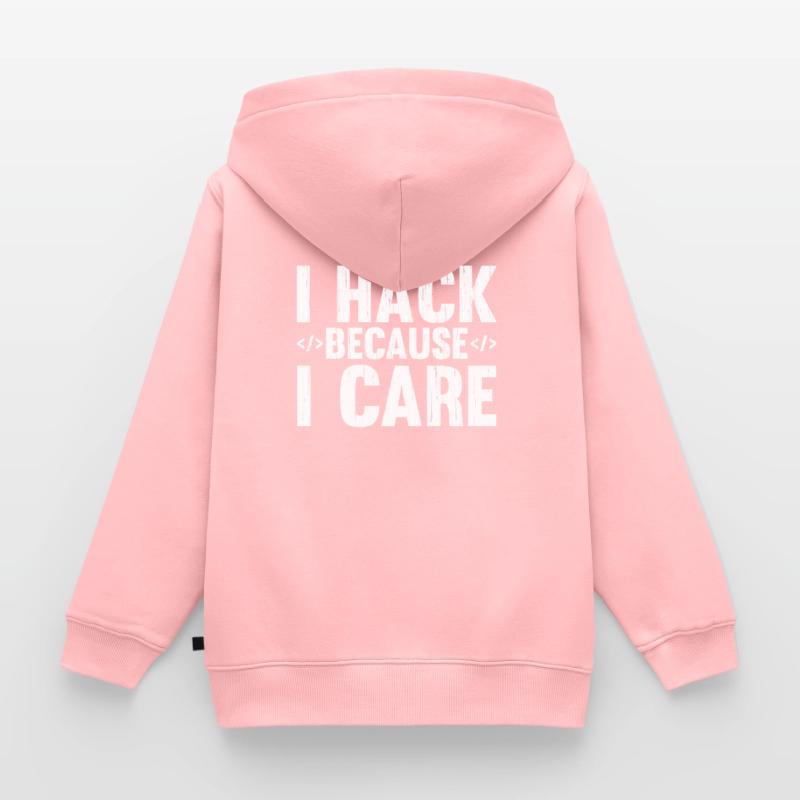 Hacker Hacking Code Computer admin Spruch Geschenk Kinder Premium Organic Zip Hoodie
