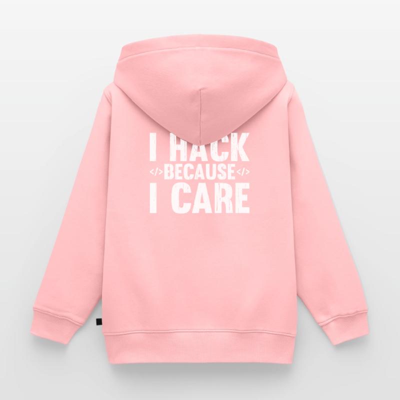 Hacker Hacking Code Computer admin Spruch Geschenk Kinder Premium Organic Zip Hoodie