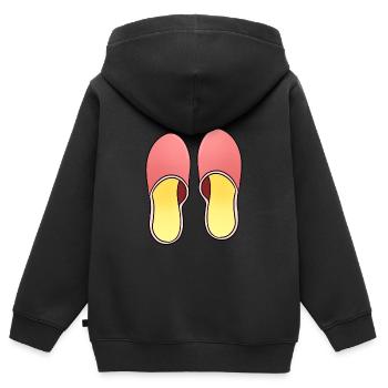 Pantoufles / pantoufles / pantoufles - Sweat Premium à capuche zippé enfant bio - noir - Dos - AI Model Kid Male (0cm)