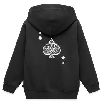Pik Ass Kostüm Pokerspiel Skat Kartenspiel Karte - Kinder Premium Organic Zip Hoodie - Schwarz - Hinten - AI Model Kid Male (0cm)