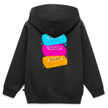 Seife Seifenherstellung DIY - Kinder Premium Organic Zip Hoodie - Schwarz - Hinten - AI Model Kid Male (0cm)