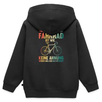 Ein Tag ohne Fahrrad Spruch Radfahrer Fahrrad - Kinder Premium Organic Zip Hoodie - Schwarz - Hinten - AI Model Kid Male (0cm)