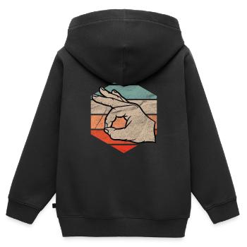 Reingeschaut by The Manzanita´s - Kinder Premium Organic Zip Hoodie - Schwarz - Hinten - AI Model Kid Male (0cm)