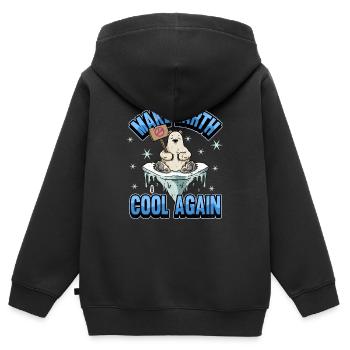 Eisbär Klimawandel Globale Erwärmung Aktivisten - Kinder Premium Organic Zip Hoodie - Schwarz - Hinten - AI Model Kid Male (0cm)