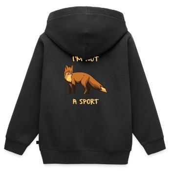 Fuchs Tierschutz - Kinder Premium Organic Zip Hoodie - Schwarz - Hinten - AI Model Kid Male (0cm)