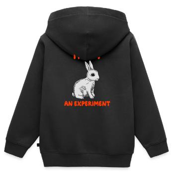 Hase Tierschutz - Kinder Premium Organic Zip Hoodie - Schwarz - Hinten - AI Model Kid Male (0cm)