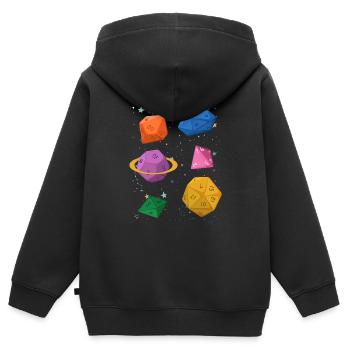 Gamer RPG Würfel Galaxy Geschenk - Kinder Premium Organic Zip Hoodie - Schwarz - Hinten - AI Model Kid Male (0cm)