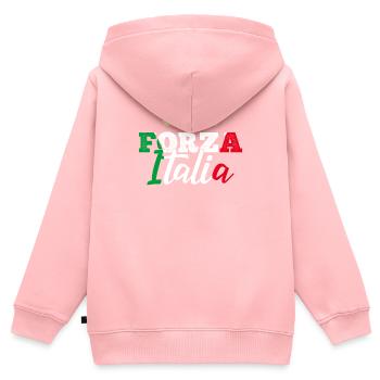 Forza Italia Cadeau Supporter Italiens Football - Sweat Premium à capuche zippé enfant bio - rose - Dos - AI Model Kid Female (0cm)