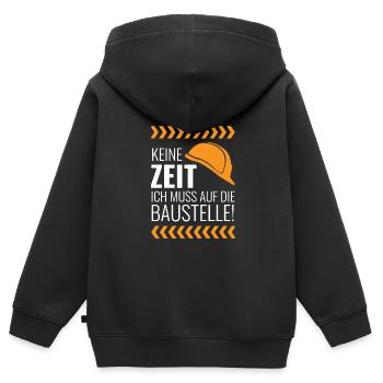 Baustelle - Kinder Premium Organic Zip Hoodie - Schwarz - Hinten - AI Model Kid Male (0cm)