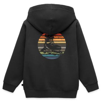 Vintage Rollerblades Skater Sport Inline-Skating - Kinder Premium Organic Zip Hoodie - Schwarz - Hinten - AI Model Kid Male (0cm)