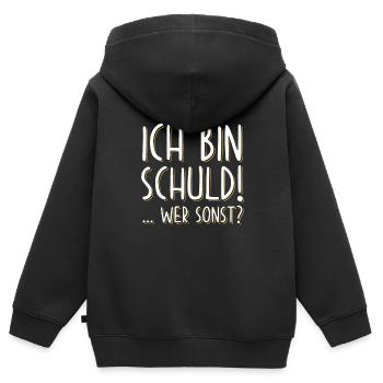 Ich bin Schuld Schuldig lustige sprüche - Kinder Premium Organic Zip Hoodie - Schwarz - Hinten - AI Model Kid Male (0cm)