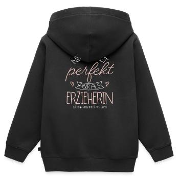 Erzieherin - Kinder Premium Organic Zip Hoodie - Schwarz - Hinten - AI Model Kid Male (0cm)