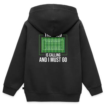 American Football - Kinder Premium Organic Zip Hoodie - Schwarz - Hinten - AI Model Kid Male (0cm)