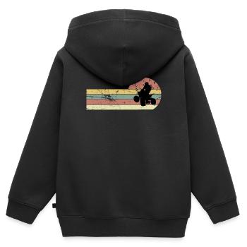 Quad Pilote Quad Motorsport Quad - Sweat Premium à capuche zippé enfant bio - noir - Dos - AI Model Kid Male (0cm)