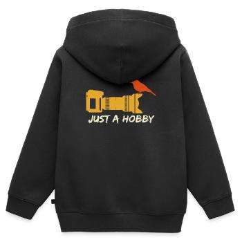 Observation d’oiseaux Un hobby - Sweat Premium à capuche zippé enfant bio - noir - Dos - AI Model Kid Male (0cm)