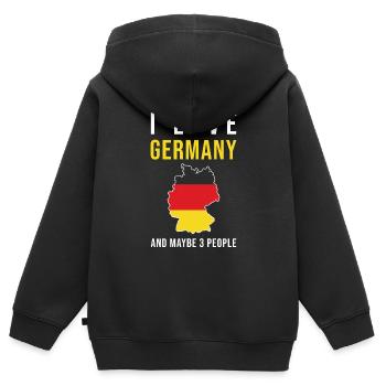 Ich liebe Deutschland Deutsch Flagge - Kinder Premium Organic Zip Hoodie - Schwarz - Hinten - AI Model Kid Male (0cm)