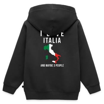 Ich liebe Italien italienische Flagge - Kinder Premium Organic Zip Hoodie - Schwarz - Hinten - AI Model Kid Male (0cm)