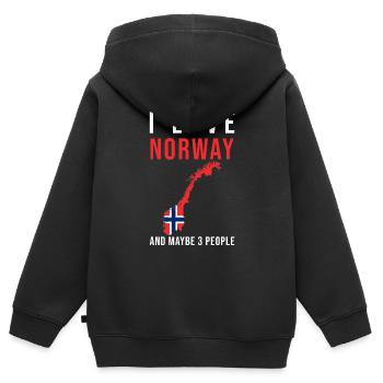 Norwegen Ich liebe Norwegen - Kinder Premium Organic Zip Hoodie - Schwarz - Hinten - AI Model Kid Male (0cm)