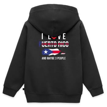 Puerto Rico Ich liebe Puerto Rico - Kinder Premium Organic Zip Hoodie - Schwarz - Hinten - AI Model Kid Male (0cm)