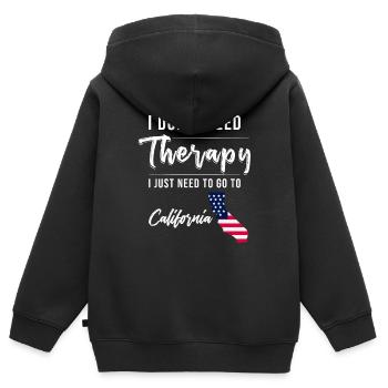 Dire de vacances en Californie - Sweat Premium à capuche zippé enfant bio - noir - Dos - AI Model Kid Male (0cm)