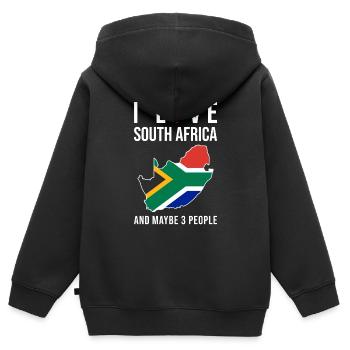 Afrique du Sud J'aime l'Afrique du Sud - Sweat Premium à capuche zippé enfant bio - noir - Dos - AI Model Kid Male (0cm)