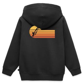 Windsurfing Windsurfers - Kids Premium Organic Zip-up Hoodie - black - Back - AI Model Kid Male (0cm)