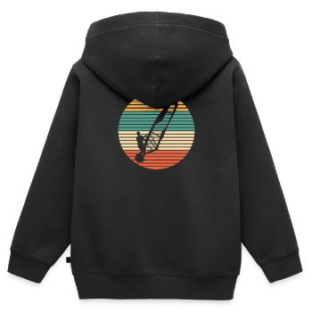 Windsurfing Windsurfers - Kids Premium Organic Zip-up Hoodie - black - Back - AI Model Kid Male (0cm)