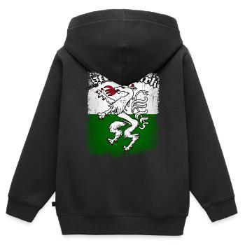 Steiermark - Kinder Premium Organic Zip Hoodie - Schwarz - Hinten - AI Model Kid Male (0cm)