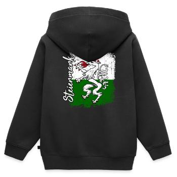 Steiermark - Kinder Premium Organic Zip Hoodie - Schwarz - Hinten - AI Model Kid Male (0cm)