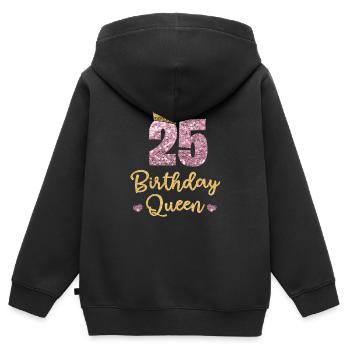 25.Geburtstag Königin 25 Jahre Alt Fünfundzwanzig - Kinder Premium Organic Zip Hoodie - Schwarz - Hinten - AI Model Kid Male (0cm)