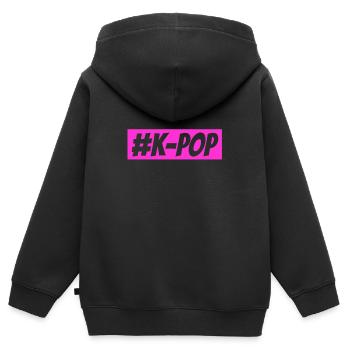 #K-POP - Sweat Premium à capuche zippé enfant bio - noir - Dos - AI Model Kid Male (0cm)