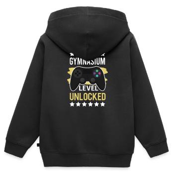 Gymnasium Level Unlocked Grundschulabsolvent - Kinder Premium Organic Zip Hoodie - Schwarz - Hinten - AI Model Kid Male (0cm)