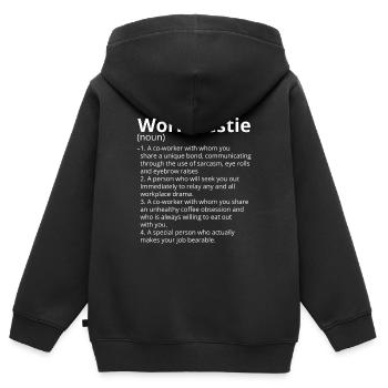 Work La bête Définition Description - Sweat Premium à capuche zippé enfant bio - noir - Dos - AI Model Kid Male (0cm)