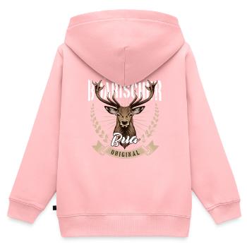 Boarischer Bua Bayern Bayrischer Lausbua Hirsch - Kinder Premium Organic Zip Hoodie - Rosa - Hinten - AI Model Kid Female (0cm)