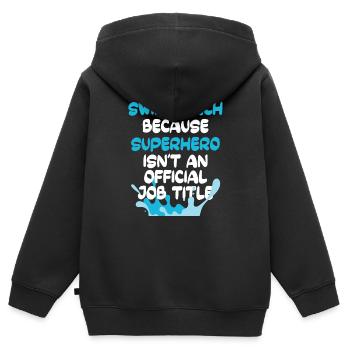 Instructeurs de natation - Sweat Premium à capuche zippé enfant bio - noir - Dos - AI Model Kid Male (0cm)