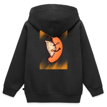 Pierogi Kiełbasa Fleischwurstknödel Kochen - Kinder Premium Organic Zip Hoodie - Schwarz - Hinten - AI Model Kid Male (0cm)