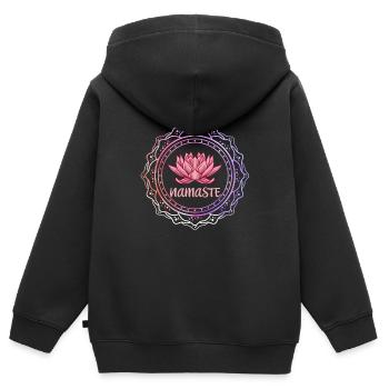 Yoga - Namaste Meditate Flower - Studio - Kinder Premium Organic Zip Hoodie - Schwarz - Hinten - AI Model Kid Male (0cm)