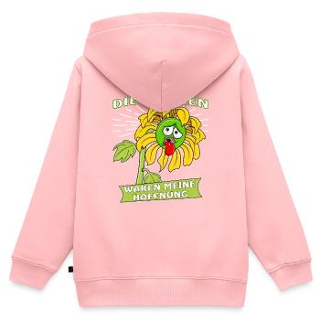 DIE GRÜNEN WAREN MEINE HOFFNUNG. - Kinder Premium Organic Zip Hoodie - Rosa - Hinten - AI Model Kid Female (0cm)