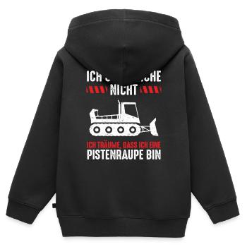 Ich schnarche nicht ich Pistenraupe - Kinder Premium Organic Zip Hoodie - Schwarz - Hinten - AI Model Kid Male (0cm)