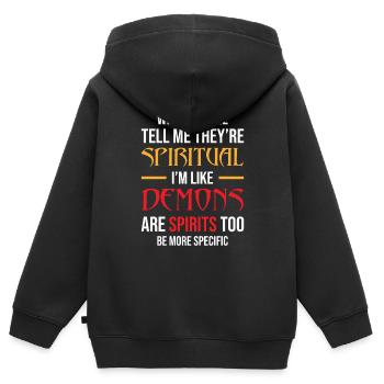 Lustiger Spruch Spirituell Spiritualität - Kinder Premium Organic Zip Hoodie - Schwarz - Hinten - AI Model Kid Male (0cm)