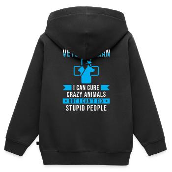 Cadeau de cadeau vétérinaire drôle - Sweat Premium à capuche zippé enfant bio - noir - Dos - AI Model Kid Male (0cm)