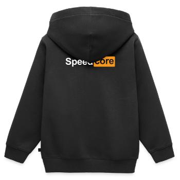 Speedcore Glitch Logo Tekk Festival Frenchcore - Sweat Premium à capuche zippé enfant bio - noir - Dos - AI Model Kid Male (0cm)
