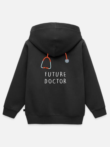 Future Doctor Drôle Étudiants en Médecine - Sweat Premium à capuche zippé enfant bio - noir
