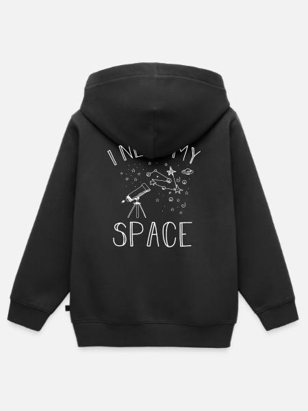 I Need My Space Cosmology Astronomy Telescope - Premium børne zip-hættetrøje økologisk - sort
